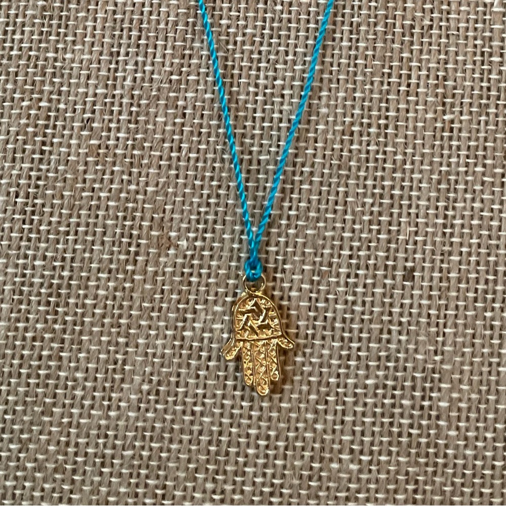 Blee Inara gold plated hamsa cord 18” necklace. Never worn.